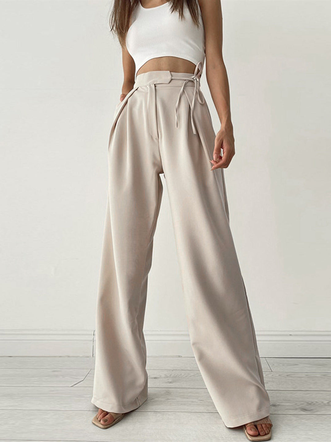 Chiara - Palazzo Tied Wide Leg Dress Pants