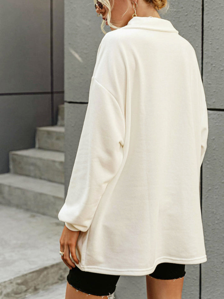 ABIGAIL - Collared Oversized Sweatshirt