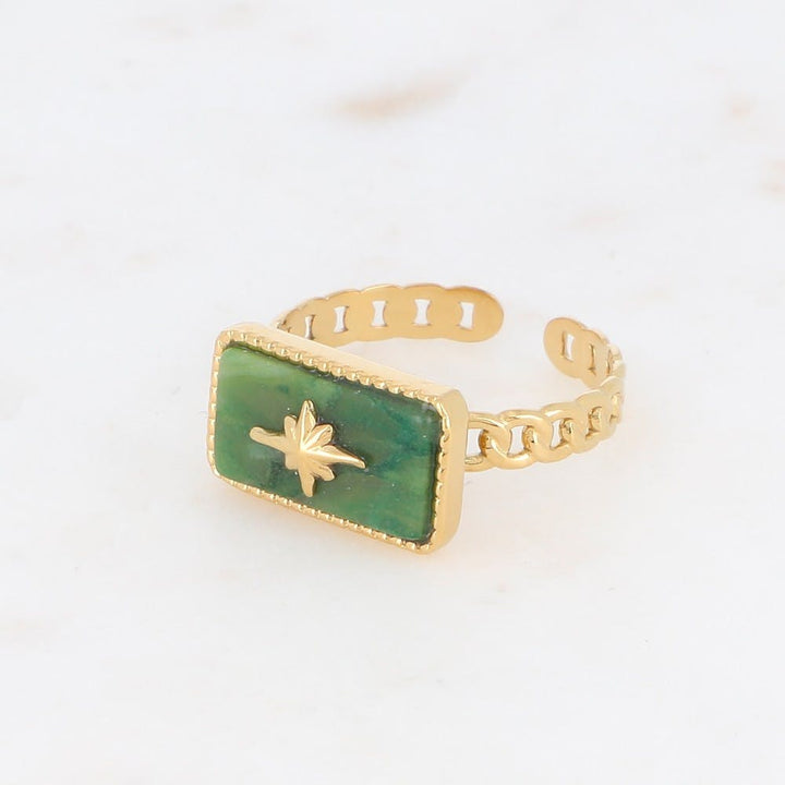 Green Jasper Stone Ring