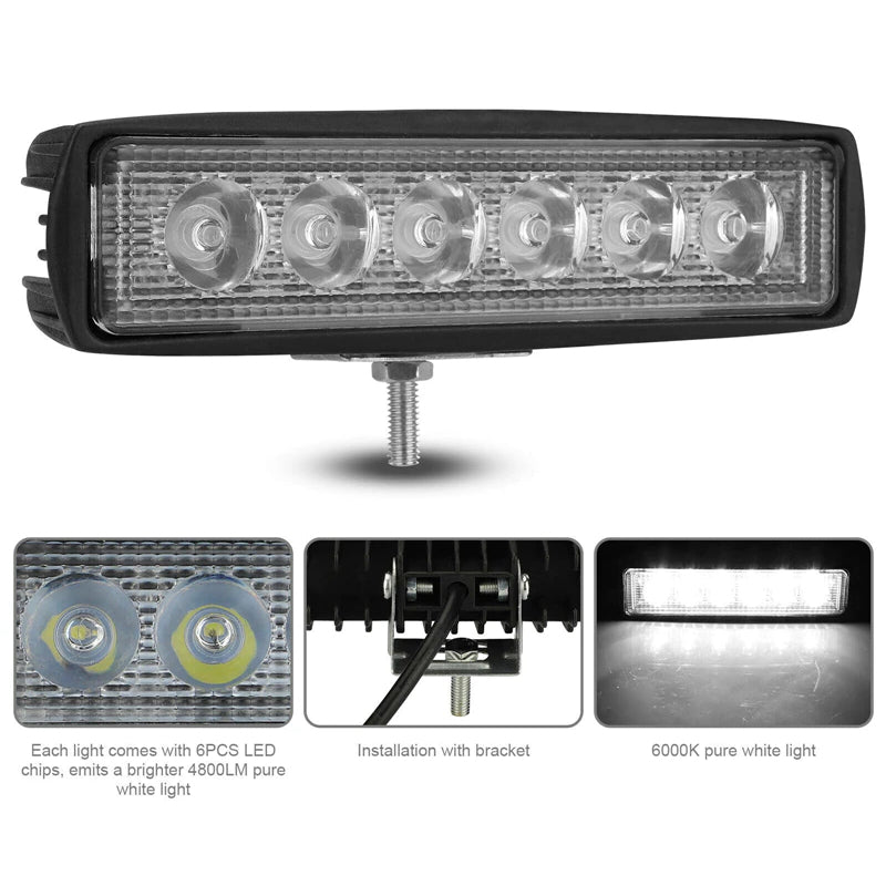 Car Spotlight Flood Lamp 6 LED