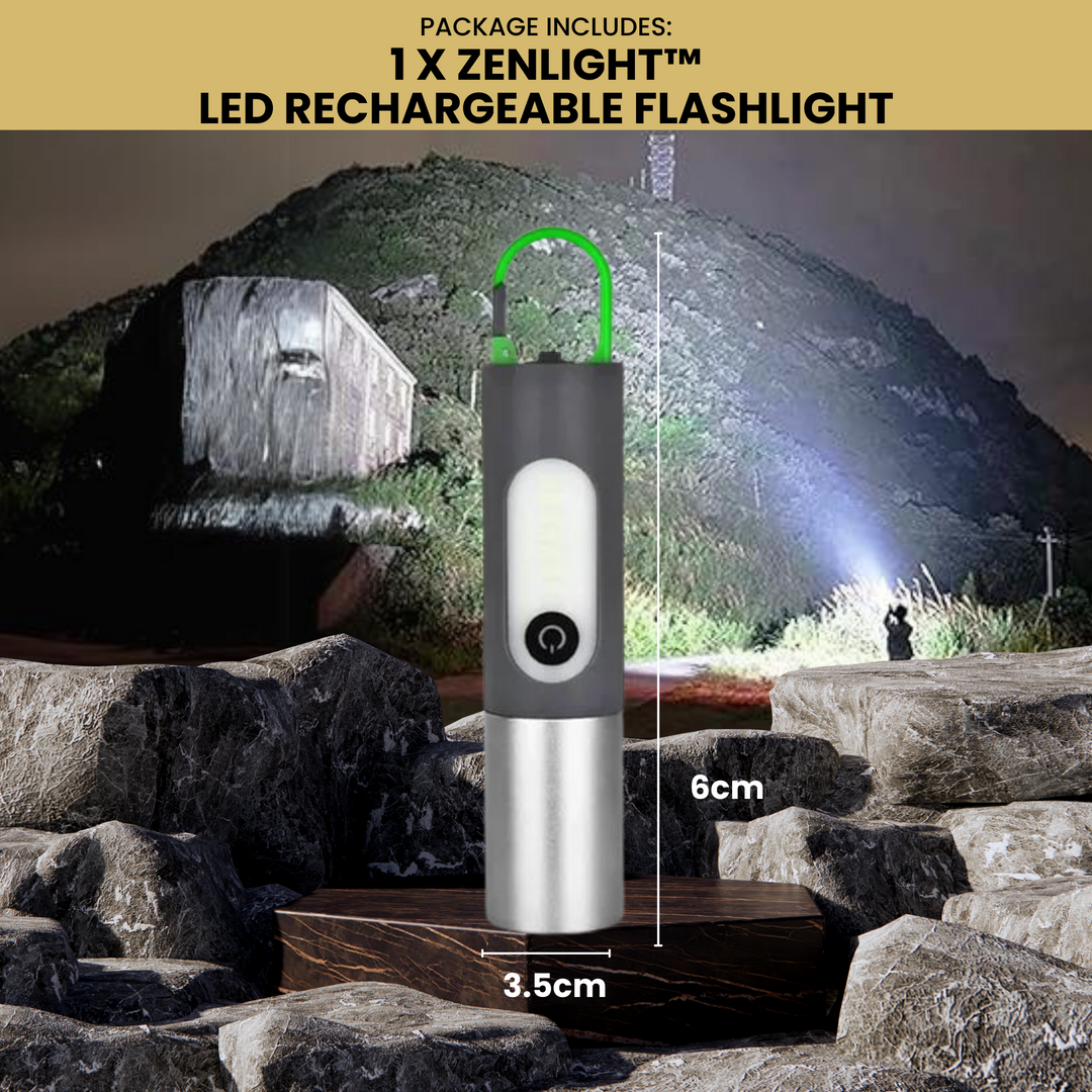 Zenlight™ LED Rechargeable Tactical Flashlight - High-Powered, Waterproof & Portable